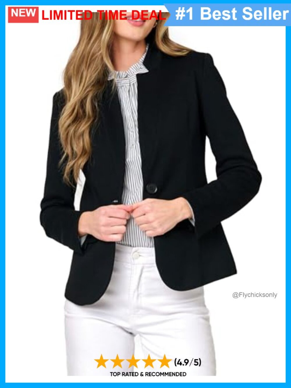 Notch Collar Open Front Knit Blazer Business Casual Office